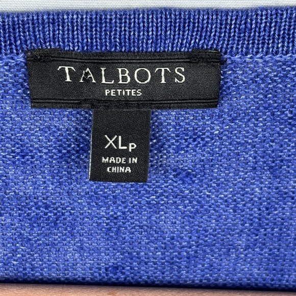 Talbots Women's Linen Long Sleeve Sweater Sz XL Petite Breathable Beach Coastal - Picture 3 of 10